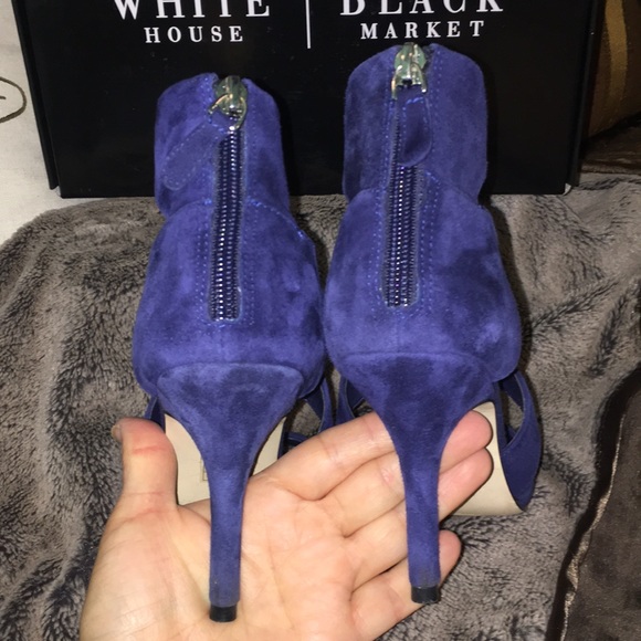 WHBM Peacock Blue zip up Cage Heel Size 6 - Picture 4 of 8